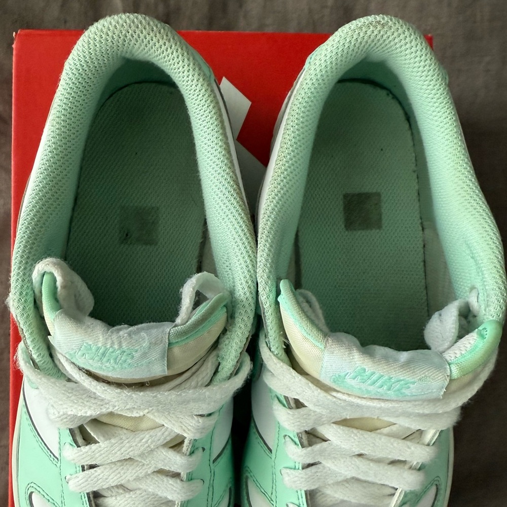 Nike Dunk Low GS Big Kids (FZ3534-100) “Mint Foam” - Picture 10 of 12
